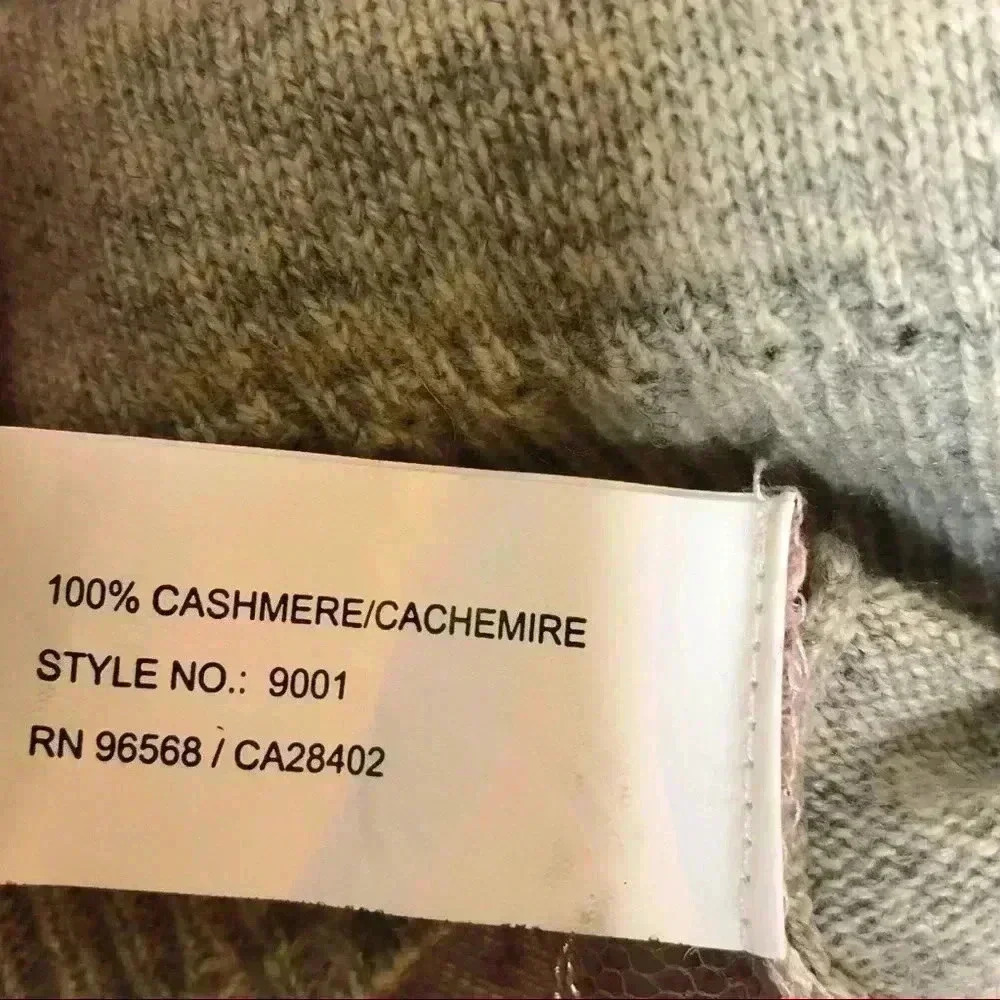 Cashmere and Lace Grey Blushed Pink Cardigan - Picture 9 of 12